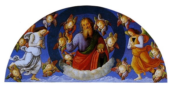 Perugino polyptych st peter eternal blessing with cherubs angels 1500 (22170252749). Free illustration for personal and commercial use.