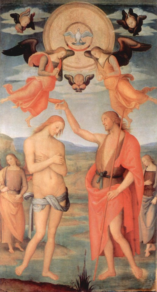 Perugino altarpiece st augustine scene baptism christ 1510 (22169240618)