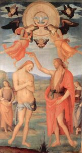 Perugino altarpiece st augustine scene baptism christ 1510 (22169240618)