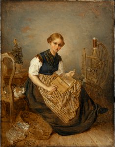 A Girl Carding (Kilian Zoll) - Nationalmuseum - 20430