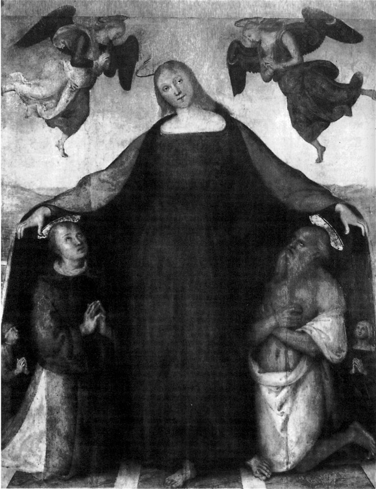 Perugino madonn mercy with saints stephen jerome 1512 (22331020196)
