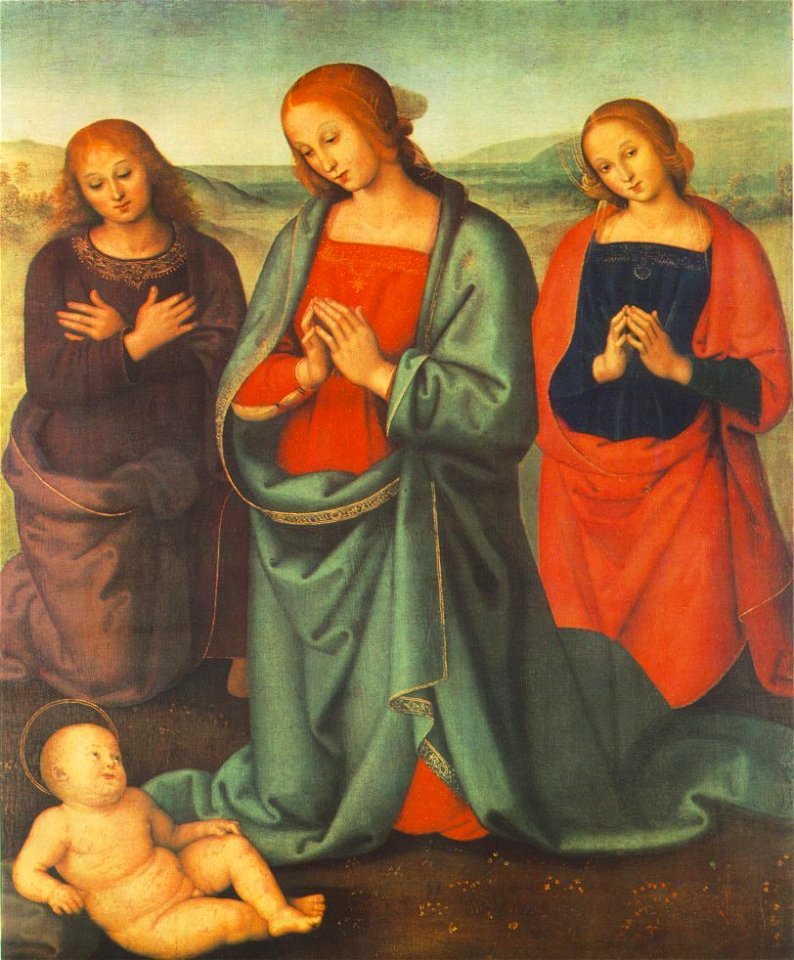 Perugino madonn with saints adoring child 1503 (21735938793)