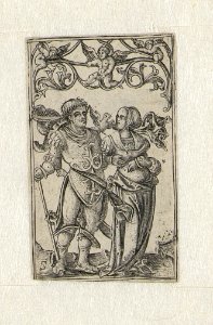 A Gentleman and a Lady Walking to the Right ca.1519 print by Master S., S.V 84610, Prints Department, Royal Library of Belgium