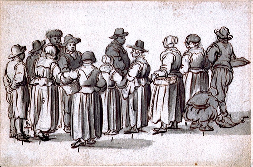 A group of thirteen fishing people RMG PV5176