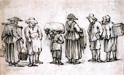 A group of six fishing people RMG PV5191