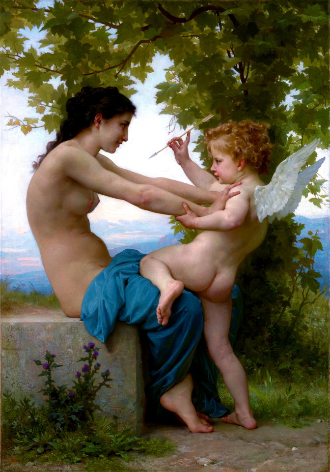 A Girl Defending Herself against Eros, by William-Adolphe Bouguereau