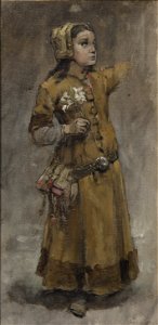 A Girl. Study for Valdemar Atterdag Holding Visby to Ransom, NM 1431 (Carl Gustaf Hellqvist) - Nationalmuseum - 20605