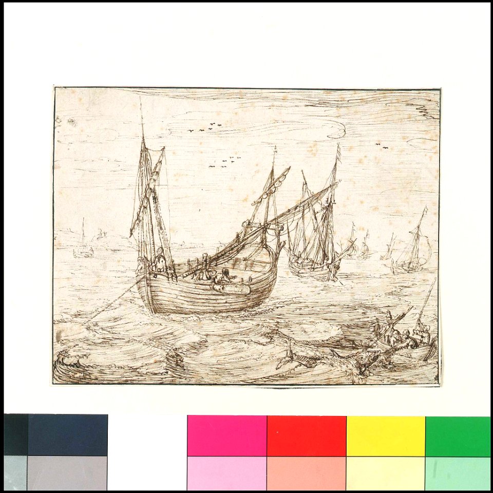 A Herring Buss catching a large fish, circa 1600 RMG PW5522