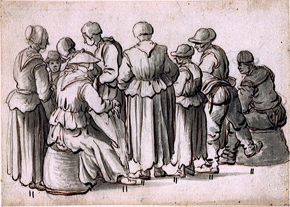 A group of ten fishing people RMG PV5175
