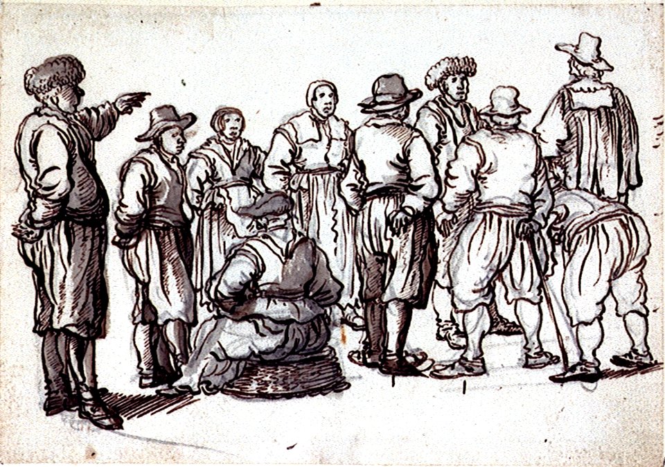 A group with a woman seated and nine people standing RMG PV5170