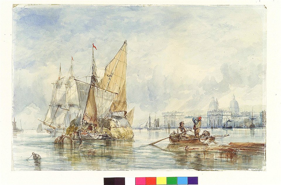 A hay barge off Greenwich RMG PY3989