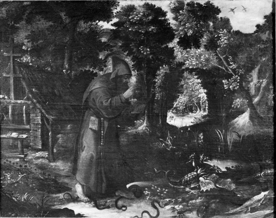 A Hermit in a Landscape Exorcising Evil Powers - Nationalmuseum - 22676