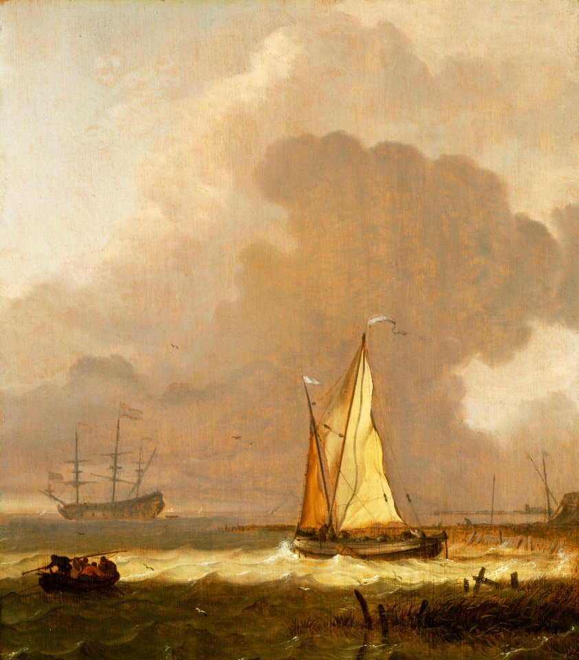 A Kaag Leaving the Shore in Stormy Weather RMG BHC0922