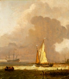 A Kaag Leaving the Shore in Stormy Weather RMG BHC0922