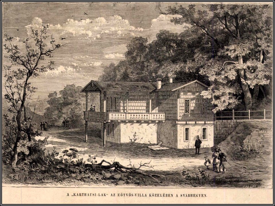A Karthauzi-lak az Eötvös-villa közelében a Svábhegyen. Vasárnapi Ujság, 1875