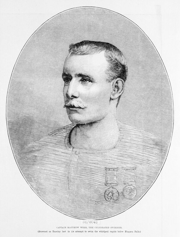 A head to torso portrait of Captain Matthew Webb from the Illustrated London News RMG 58-6048