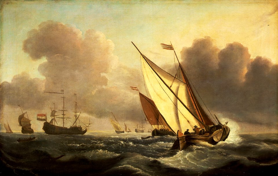 A kaag going to windward in a fresh breeze RMG BHC0914