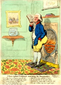 A keen-sighted politician warming his imagination. (BM 1868,0808.6444)