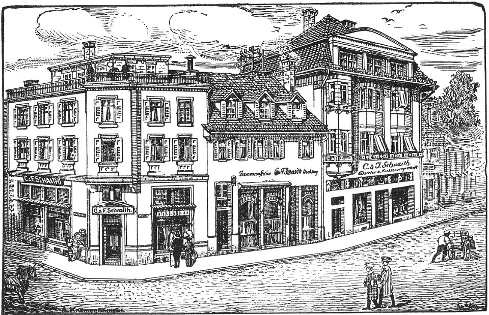 A Krämer - Mühlstraße Ecke Neckarstraße 1913 (TSiW041)