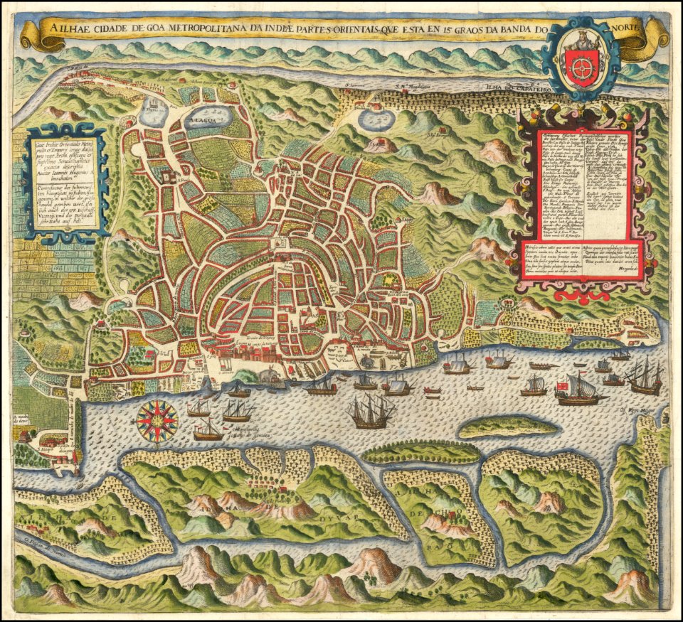 A ilha e Cidade de Goa Metropolitana da India e Partes Orientals que Esta en 15 Graos da Banda do norte