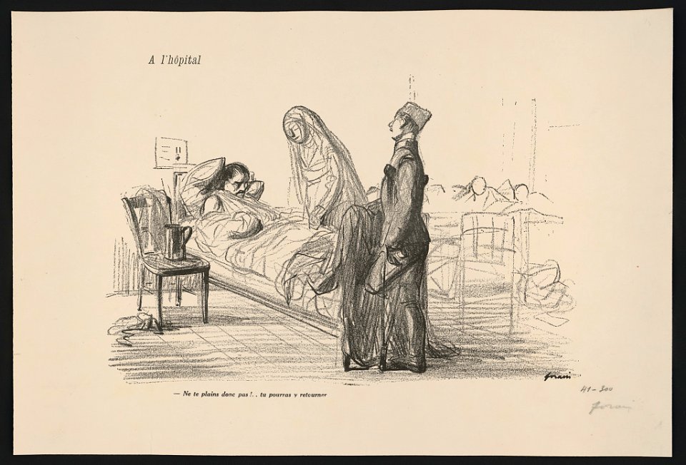 A l'hôpital. Ne te plains donc pas ! .. tu pourras y retourner LCCN2015648148