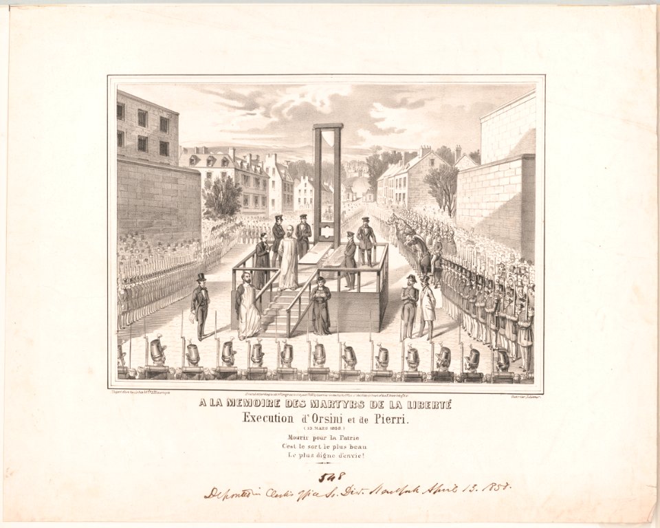 A la memoire des martyrs de la liberte, Execution d'Orsini et de Pierri, (13 Mars 1858) LCCN2003688885