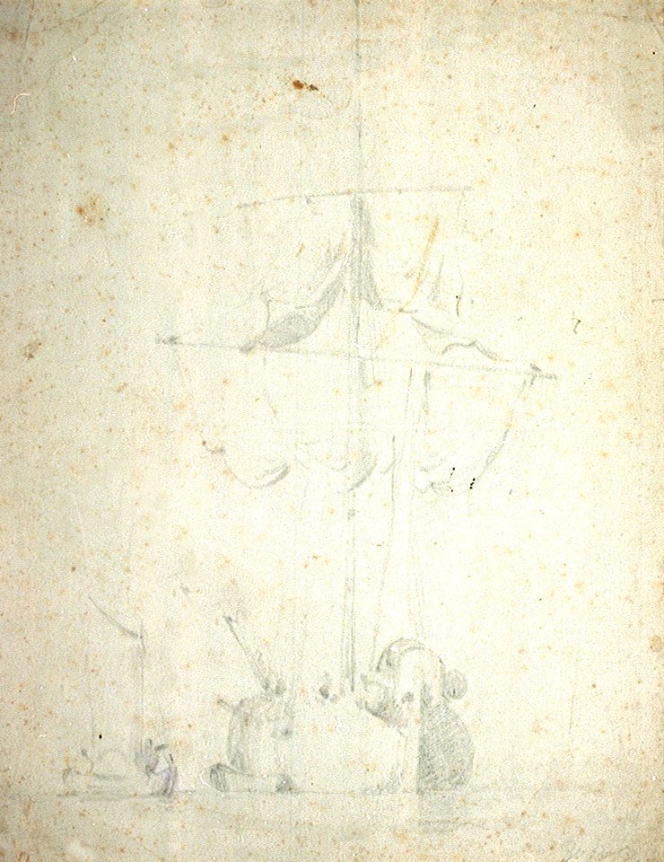 A ketch at anchor RMG PW6957