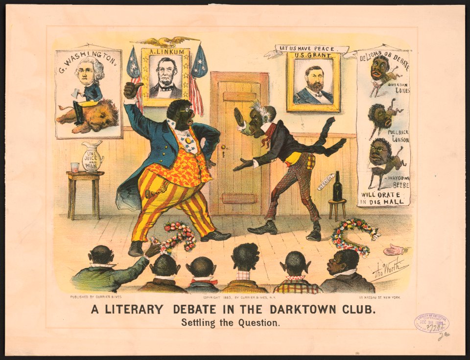 A literary debate in the Darktown Club-Settling the question - Tho. Worth. LCCN98507844