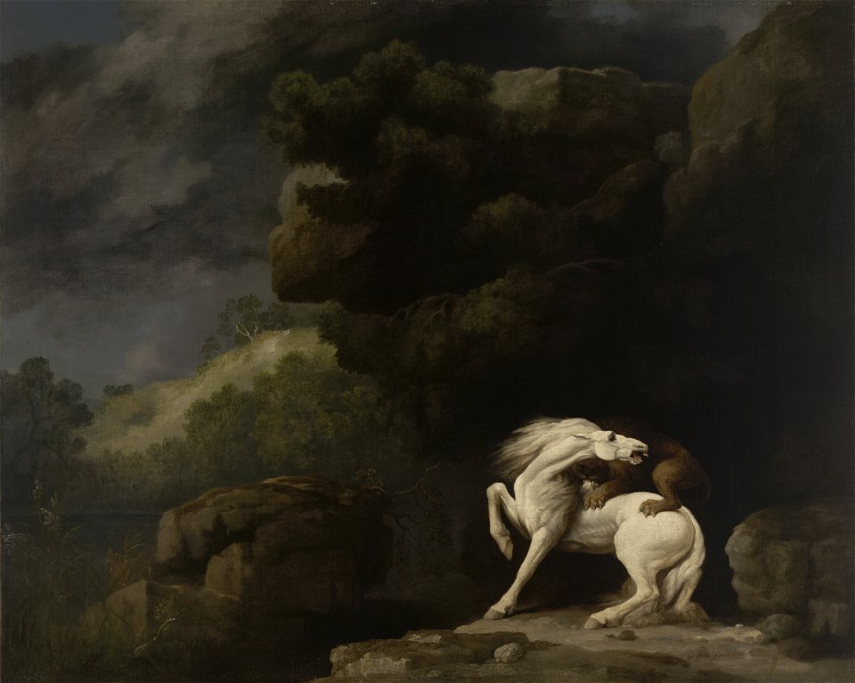 A Lion Attacking a Horse by George Stubbs 1770