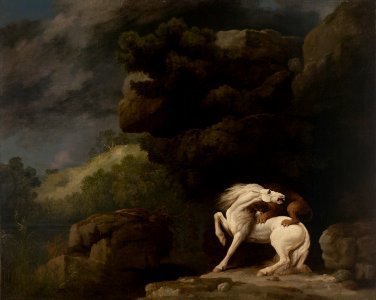 A Lion Attacking a Horse by George Stubbs 1770