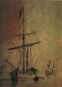 A ketch at anchor RMG PV5266