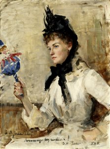 A Lady Holding a Rattle P3483