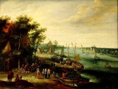 A Landscape with a Village on the Bank of a River RMG BHC0712