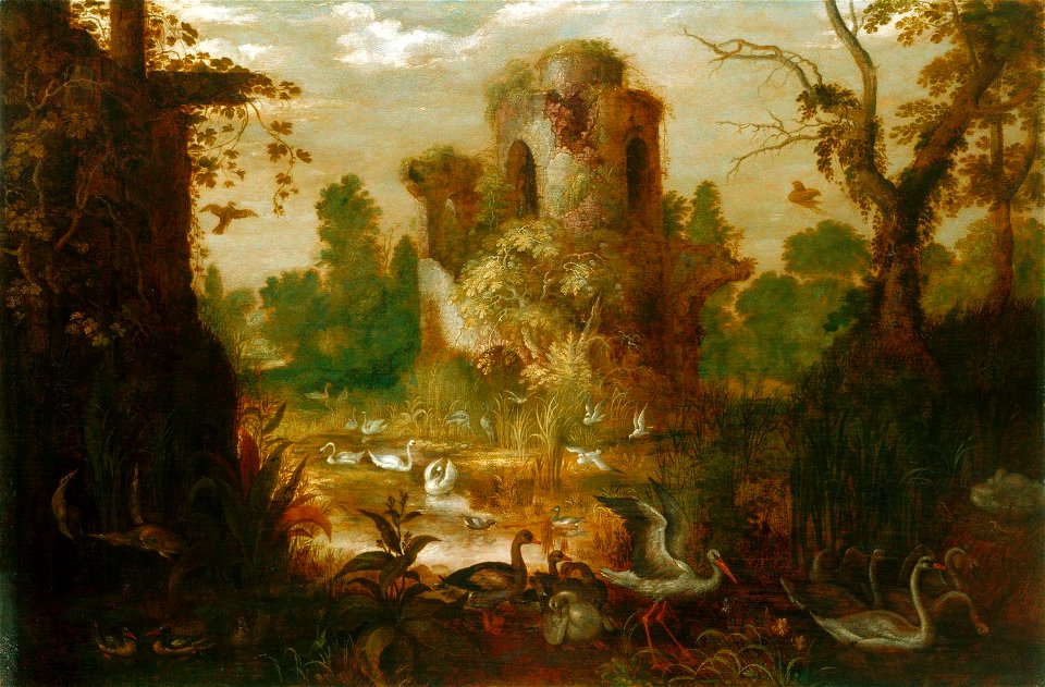 A Landscape with Birds by Roelant Savery Hampton Court Palace RCIN 405510