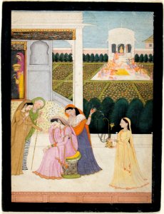 A lady disconsolate, while the others play Holi (6125133902)