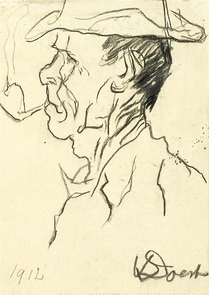 A Man in Profile with Pipe and Hat by Theo van Doesburg Centraal Museum AB4498