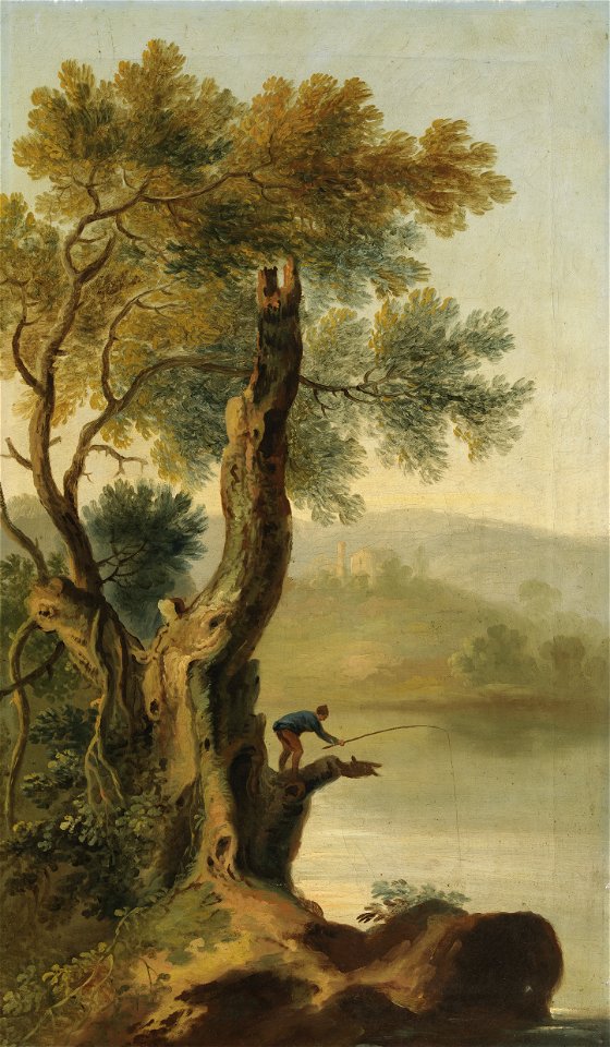 A Landscape with a Man Fishing P4955