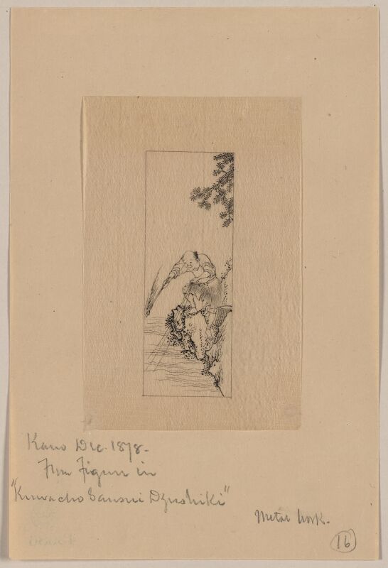 A man fishing from the bank of a river LCCN2009630182, Katsushika Isai, 1878