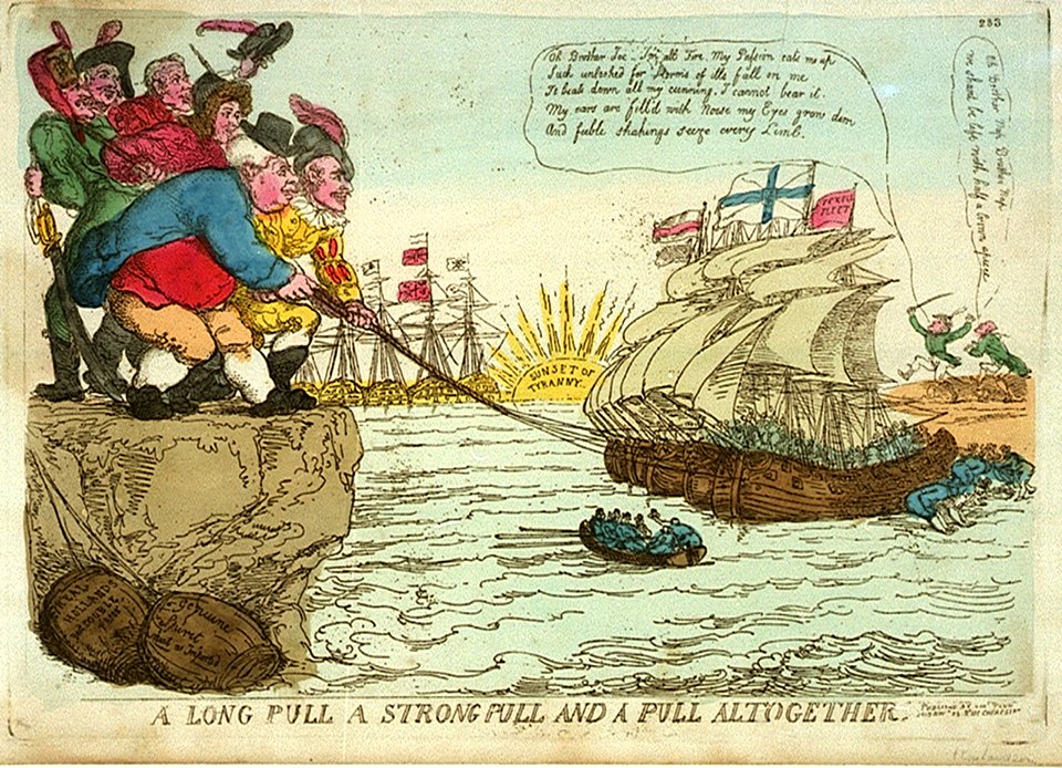 A Long Pull a Strong Pull and a Pull Altogether (caricature) RMG PW3991