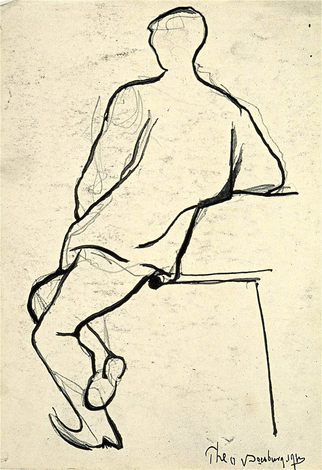 A Man Sitting Shown from the Back by Theo van Doesburg Centraal Museum AB4546