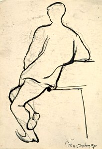 A Man Sitting Shown from the Back by Theo van Doesburg Centraal Museum AB4546