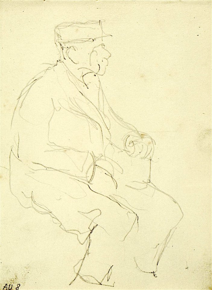 A Man with a Cap Sitting by Theo van Doesburg Centraal Museum AB4407