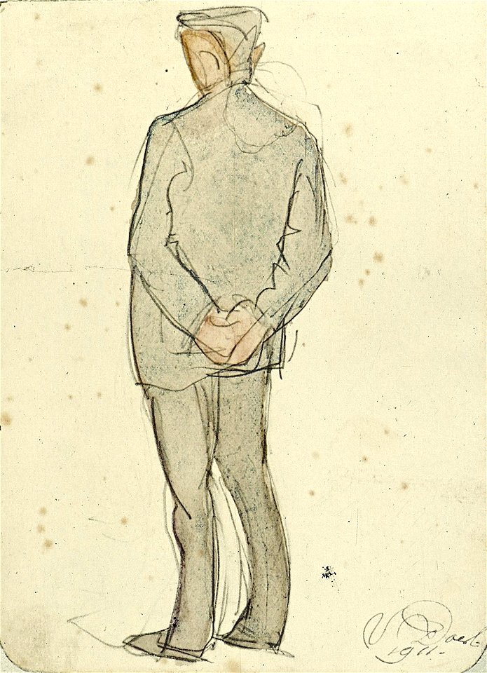 A Man Standing with His Hands behind His Back by Theo van Doesburg Centraal Museum AB4606