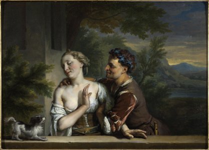 A Man Trying to embrace a Woman (Carel de Moor) - Nationalmuseum - 18103