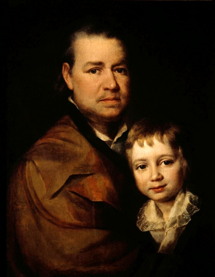 A man with a boy by Levitzky