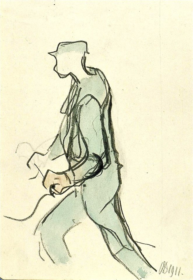 A Man Pushing a Cart by Theo van Doesburg Centraal Museum AB4607
