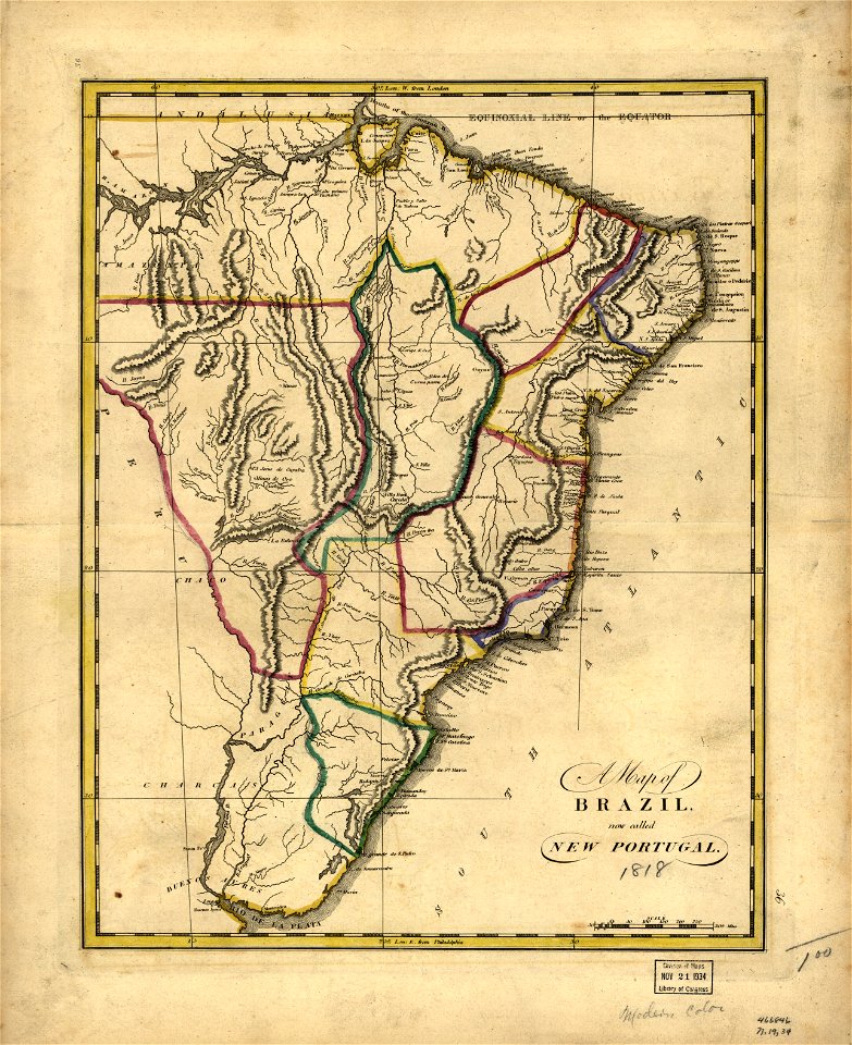 A map of Brazil, now called New Portugal. LOC 2003627077