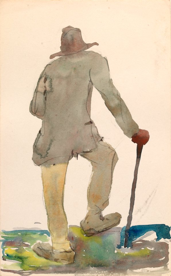 A Man with a Walking Stick P9871