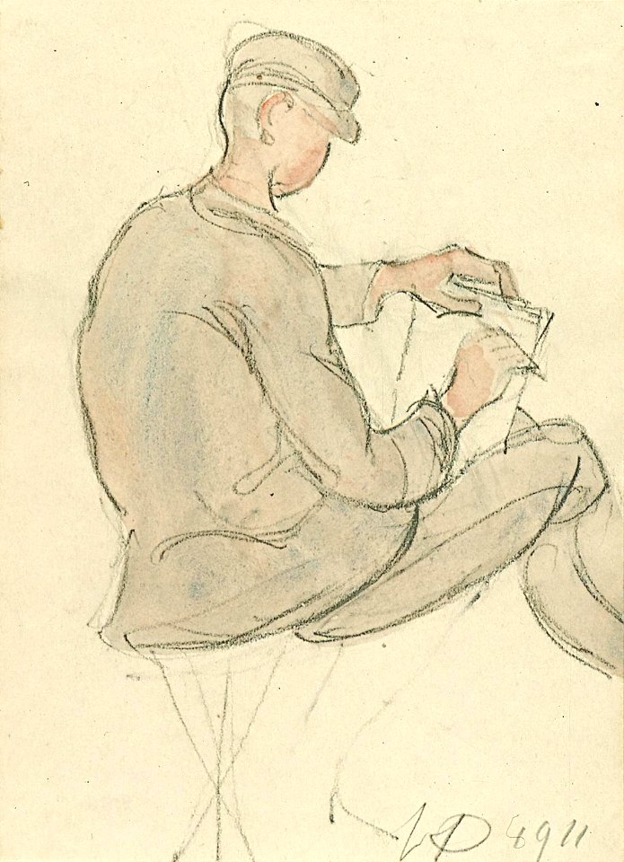A Man with a Cap Drawing by Theo van Doesburg Centraal Museum AB4604