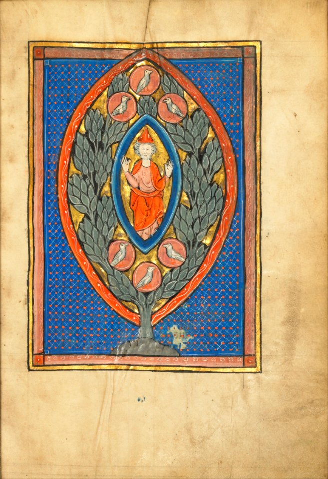 A Man Enthroned within a Mandorla in a Tree - Google Art Project